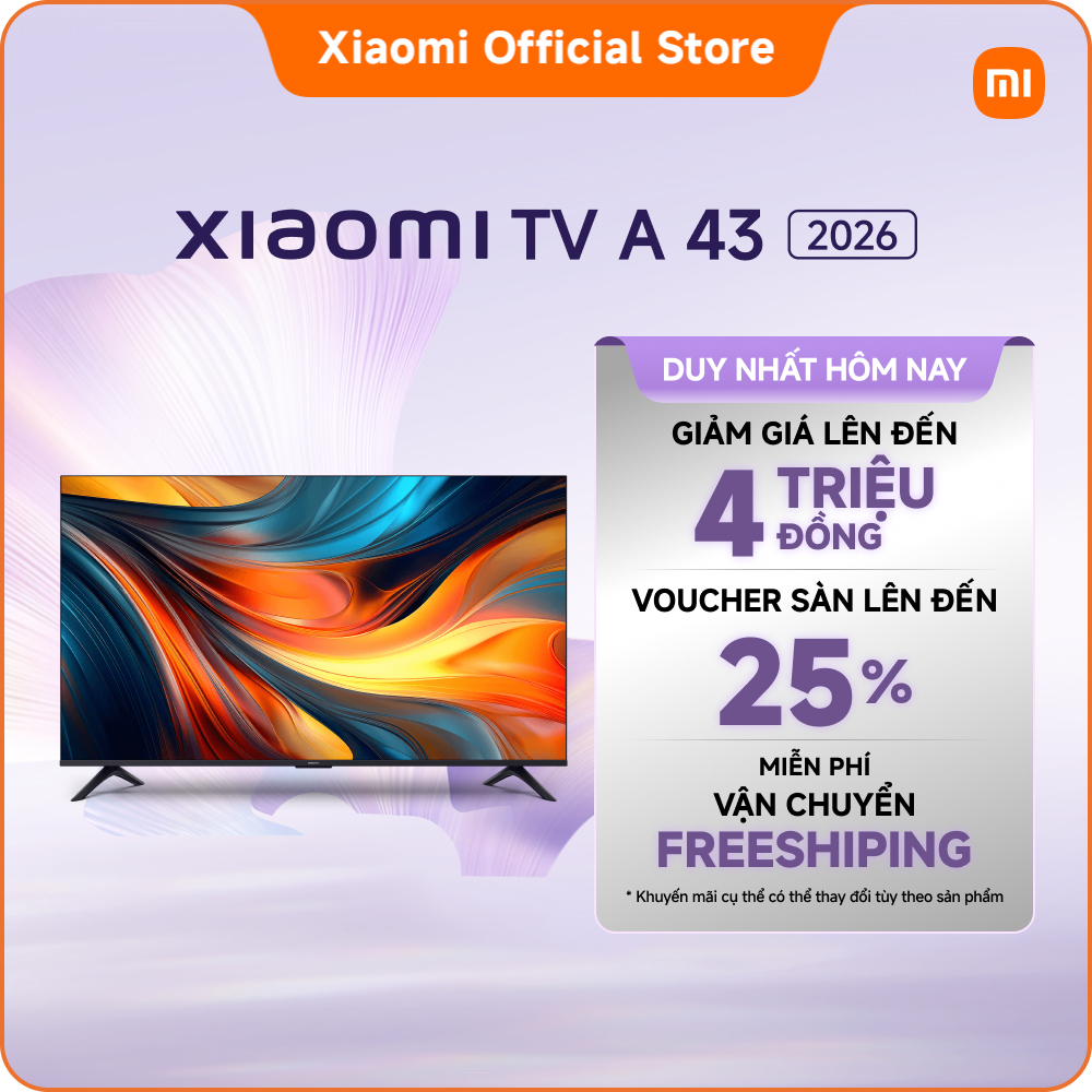 Xiaomi TV A 43'' 2026(UHD) Màn hình bảo vệ mắt 4K với chất lượng hình ảnh HDR