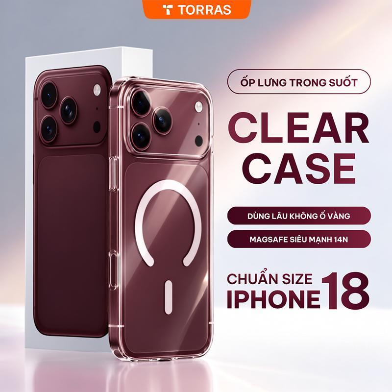 Ốp Lưng iPhone Trong Suốt TORRAS Bảo Hành Kèm Bảo Vệ Camera 18 Pro Max 17 16…