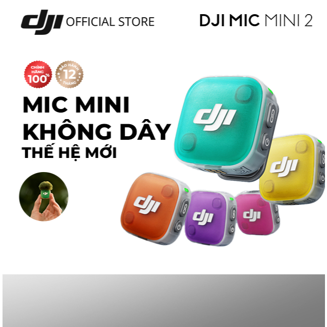 DJI Mic Mini 2 thu âm không dây nhỏ gọn, khử ồn 2 cấp độ, màu sắc trẻ trung…