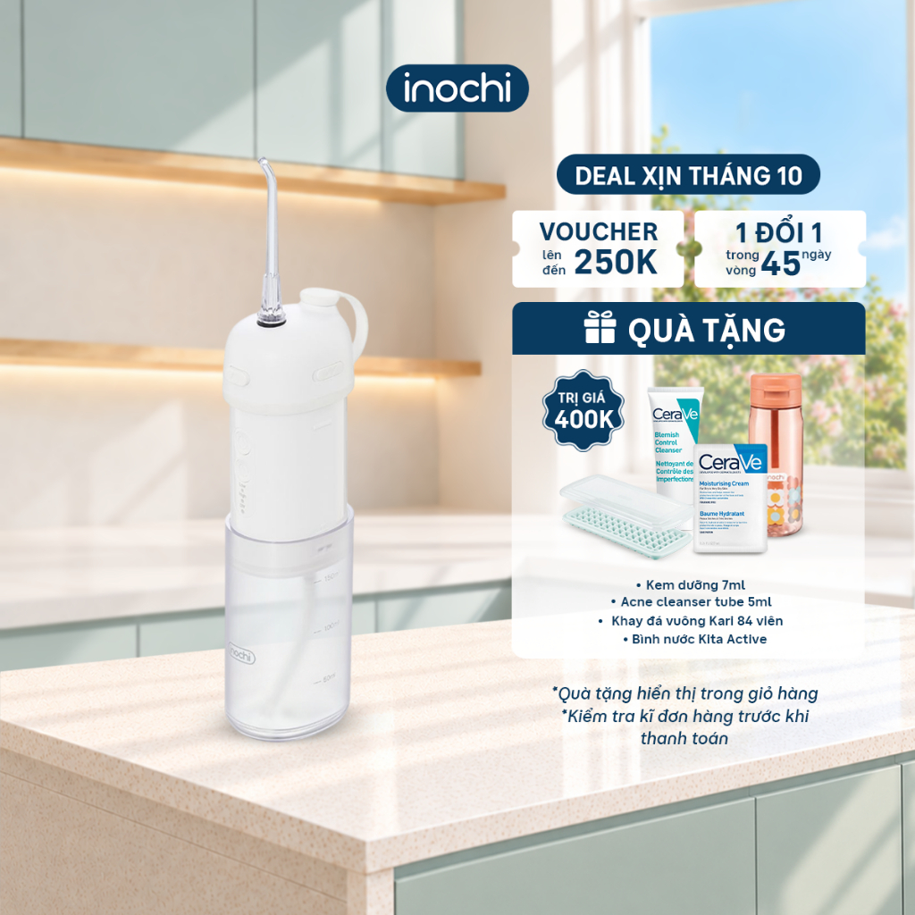 Máy tăm nước Okina Gấp gọn (FC5260) - Chống nước IPX7, Pin bền 30 ngày, Công…