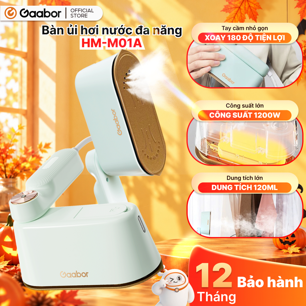 Bàn ủi hơi nước cầm tay Gaabor HM-M01A 2in1 thích hợp cho mọi loại vải bàn là…