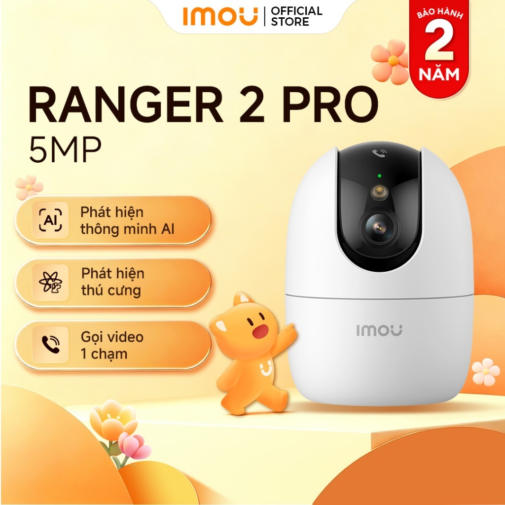 Imou Camera Wifi trong nhà Ranger 2 Pro 5MP I IPC-S2EP-5R1S I Wi-Fi 6 băng tần…