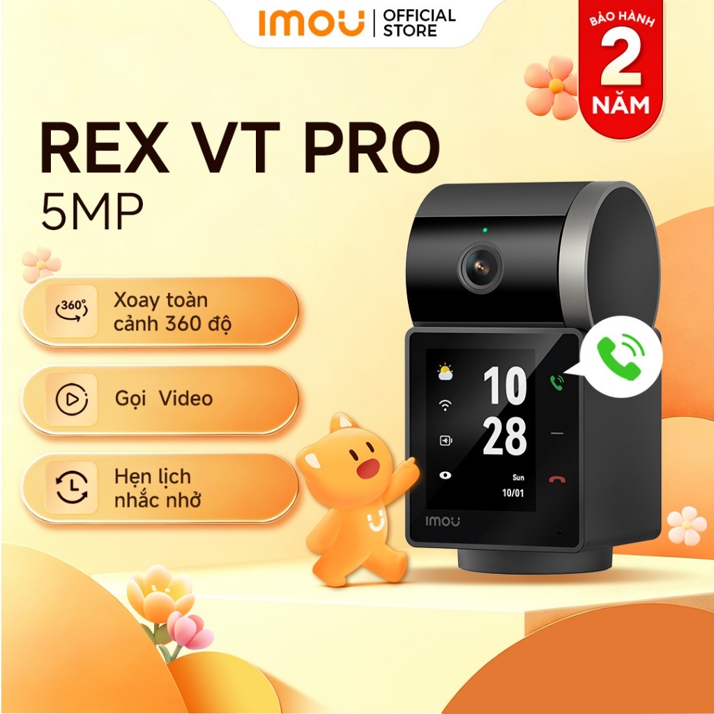Camera Wifi dùng pin trong nhà Imou Rex VT Pro 3K I S2VBP I Xoay 360 I Bảo vệ…