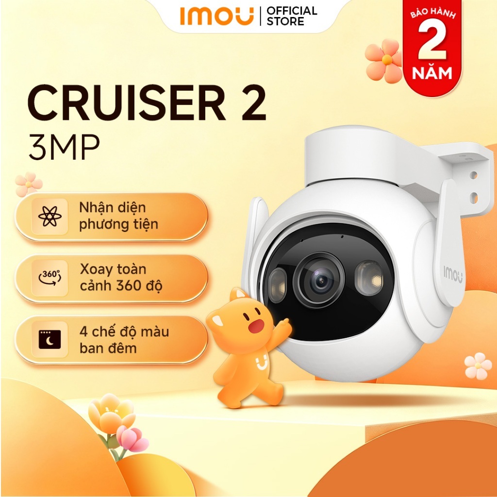 Camera Wifi ngoài trời Imou Cruiser 2 I 3MP/5MP I Chống nước IP66 I Loa cảnh…