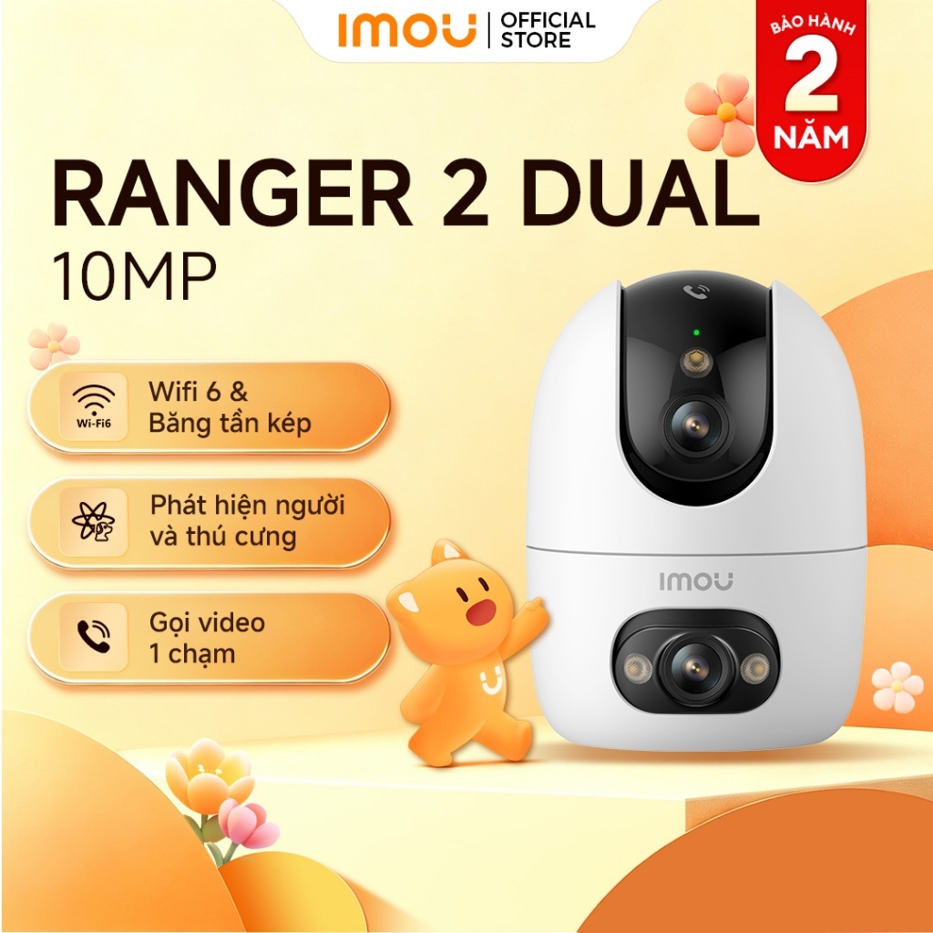 Camera Wifi trong nhà 2 mắt Imou Ranger 2 Dual I 6MP/10MP I Xoay 360° Phát…