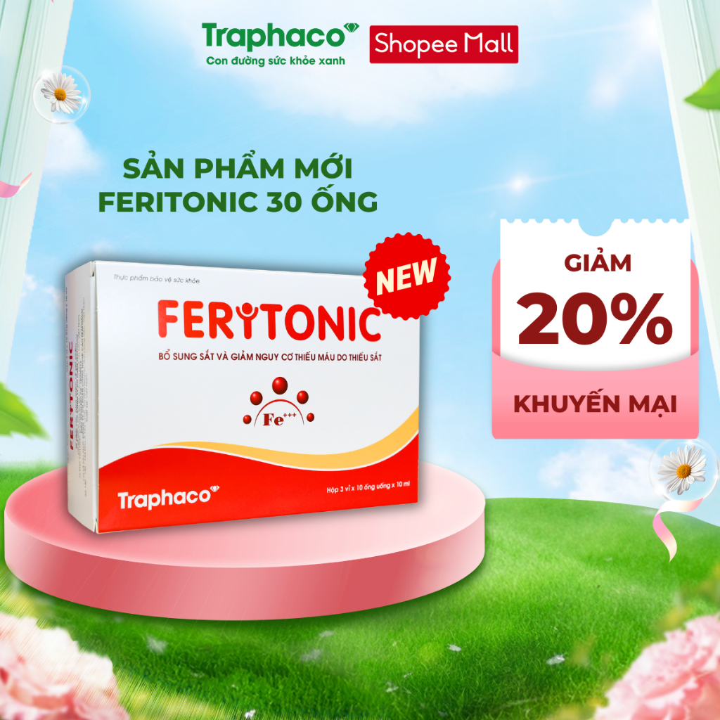 TPBVSK Feritonic Traphaco Bổ Sung Sắt, Giảm Nguy Cơ Thiếu Máu Do Thiếu Sắt Hộp…