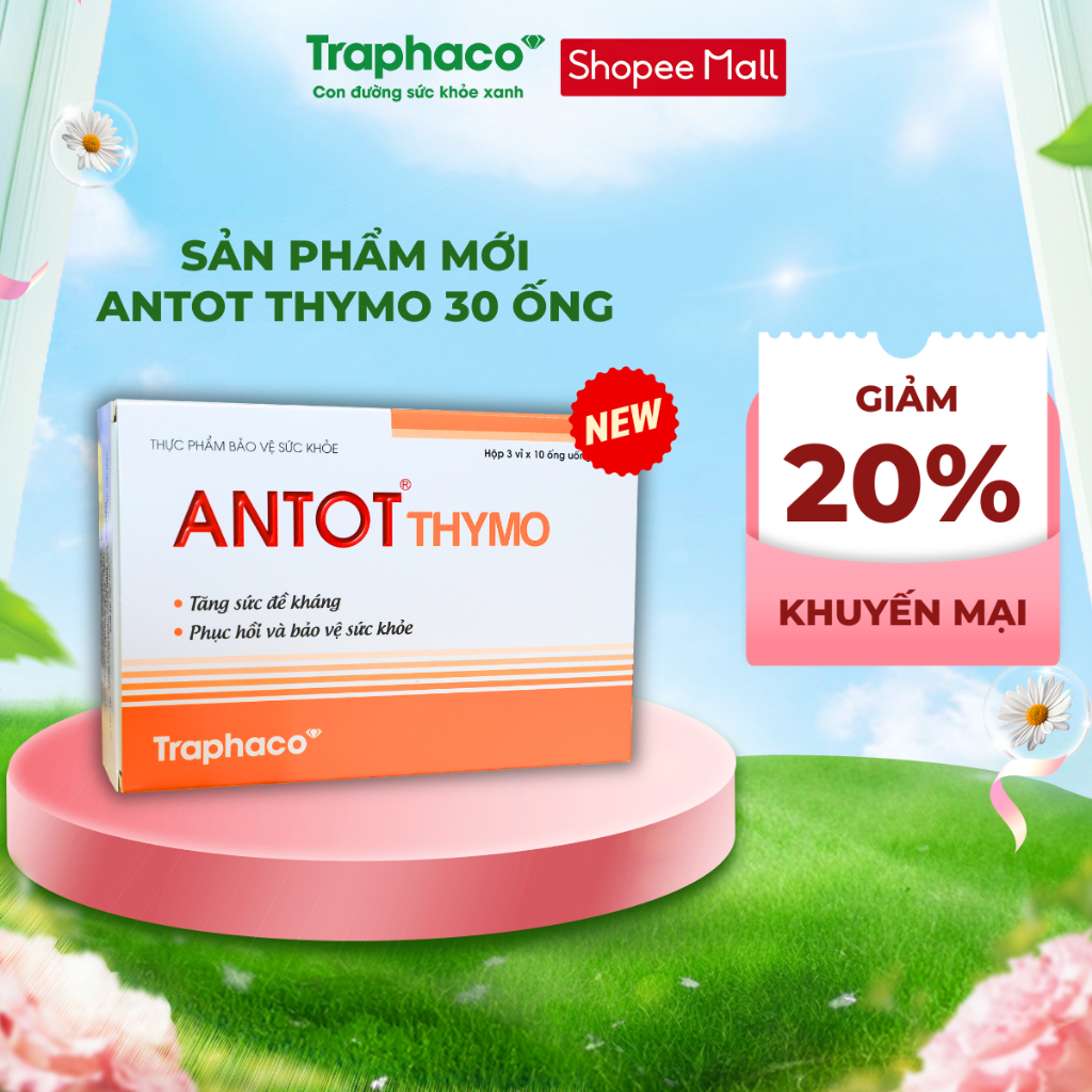 TPBVSK Antot Thymo Traphaco Hỗ Trợ Tăng Sức Đề Kháng Giúp Ăn Ngon Hộp 3 Vỉ x…