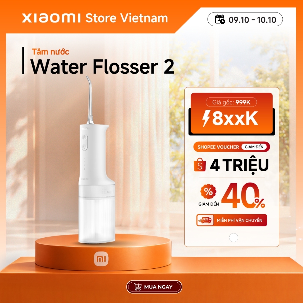 Xiaomi Tăm nước Water Flosser 2 3 chế độ Dung tích lớn 200mL - BH 1 năm chính…