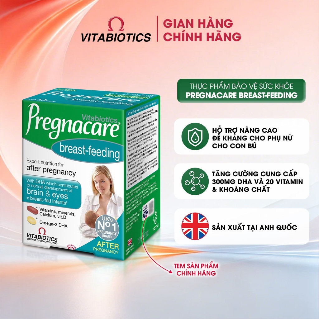 TPBVSK Vitabiotics PREGNACARE Breast-feeding Bổ Sung Axit Folic, Sắt, Canxi…