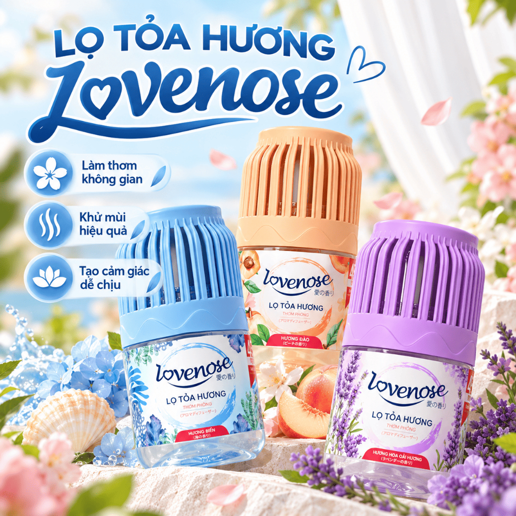 Lọ tỏa hương Lovenose tinh dầu thơm phòng, sáp thơm phòng thơm tự nhiên khử…