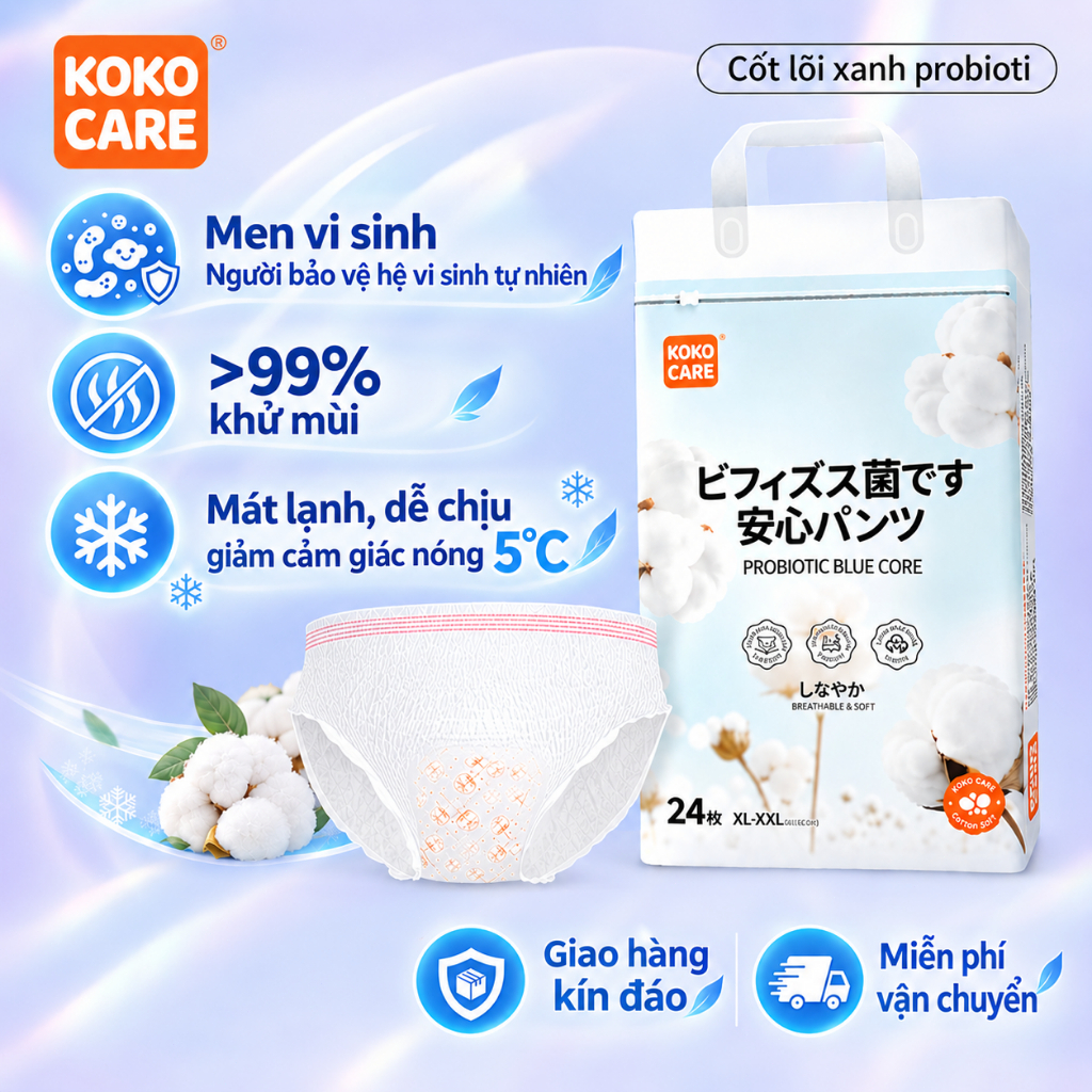 Băng vệ sinh Kokocare Dạng Quần kinh nguyệt cho phụ nữ (24 cái) siêu mỏng và…