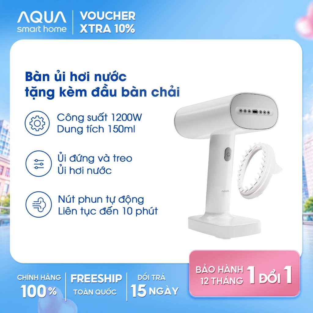 Bàn ủi hơi nước cầm tay AQUA W2598 150ml - Nút phun tự động - Ủi treo đứng…