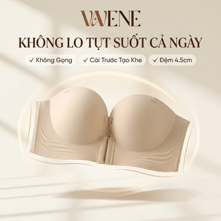 {Hàng loại 1} Áo lót nữ, áo ngực nữ su đúc Vanvene AC667 không gọng, không dây cài trước đệm dày 5cm, bản to che mỡ lưng