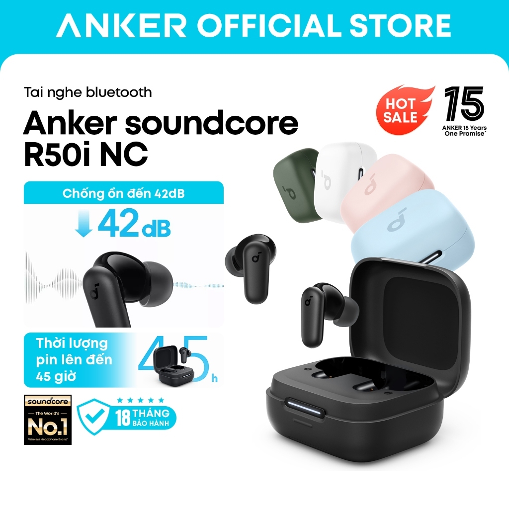 Tai nghe bluetooth Anker soundcore R50i NC, chống ồn chủ động thông minh, bass…