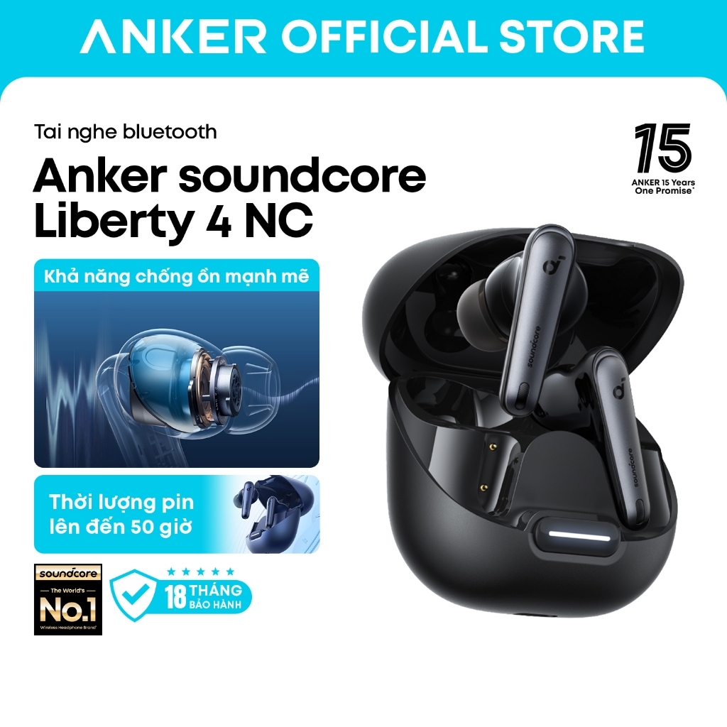 Tai nghe bluetooth Anker soundcore Liberty 4 NC chống ồn chủ động tới 98.5%…