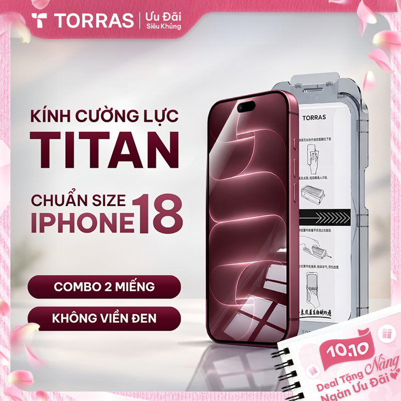 TORRAS Kính Cường Lực 2 Miếng Tự Dán Không Viền Đen Chống Vân Tay Cho Điện…