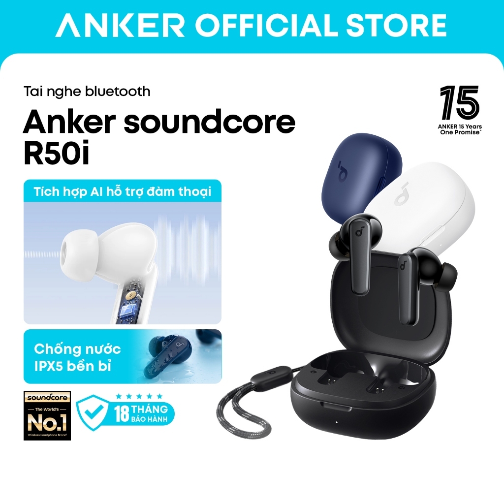 Tai nghe bluetooth Anker soundcore R50i, thời lượng phát tới 30H, nghe gọi rõ…