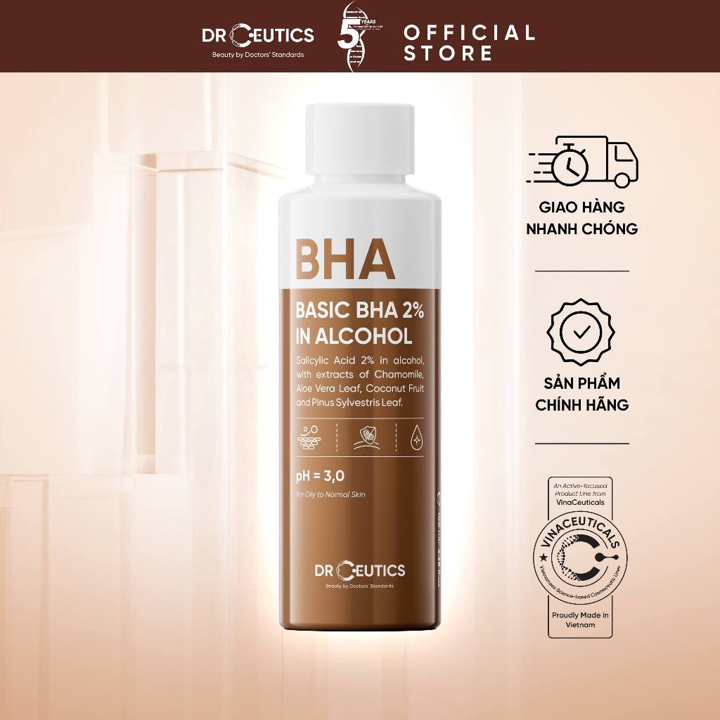 DRCEUTICS Dung Dịch Tẩy Tế Bào Chết Hóa Học Basic BHA 2% In Alcohol - Nền Cồn…