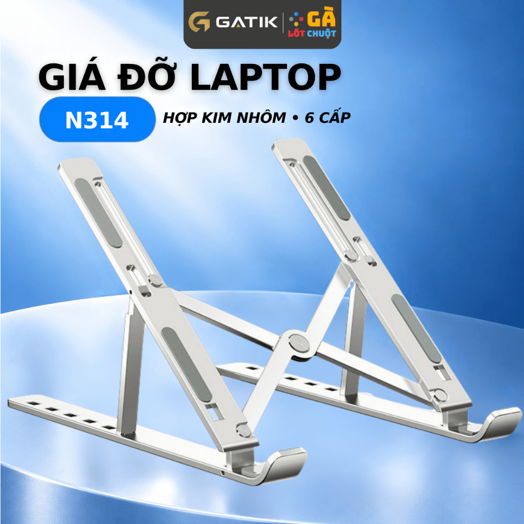 Giá đỡ laptop 7 CẤP ĐỘ hợp kim nhôm gấp gọn, kệ kê laptop CÔNG THÁI HỌC cho…