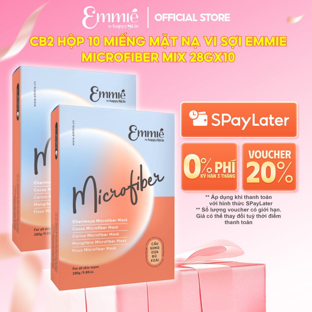 COMBO 2 Mặt nạ vi sợi Emmie Microfiber Mix Cầu Sung Dừa Đủ Xoài Hỗ Trợ Dưỡng…