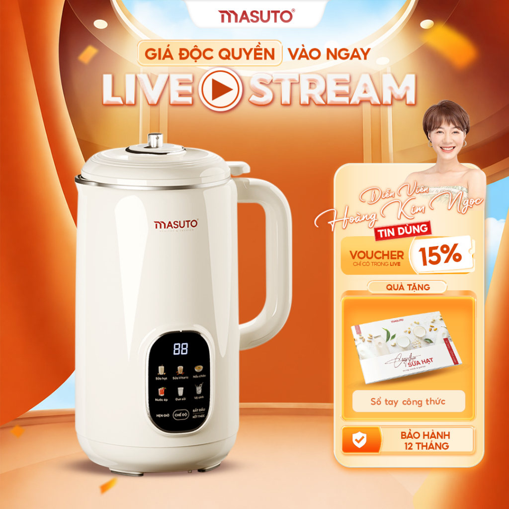 Máy Làm Sữa Hạt Đa Năng Masuto Bản Premium MSLOVELUX, Nắp Vi Áp Suất, Chế Độ…
