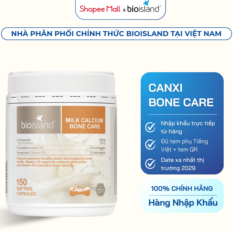 Viên Nang Canxi Sữa Bò Non Bioisland Canxi Cho Mẹ Bầu Và Sau Sinh, Trẻ Dậy…