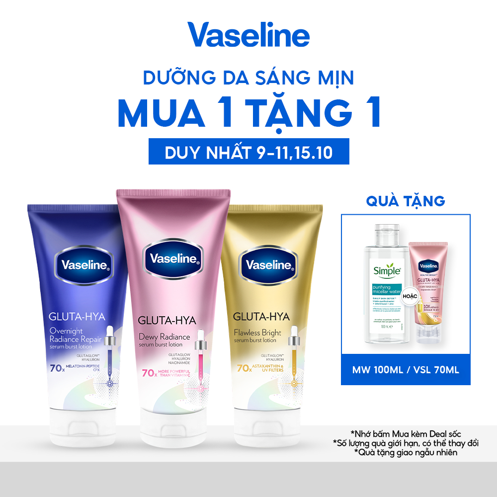 Serum Vaseline Gluta-Hya Dưỡng Da Sáng Mịn Sau 5 Ngày 300ML (bao bì tùy đợt…