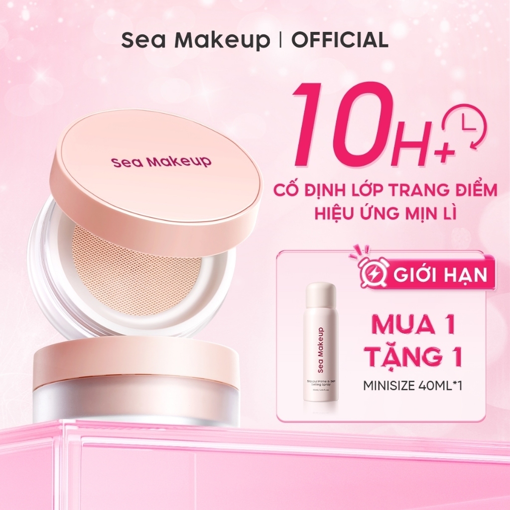 Phấn phủ Sea Makeup Hỗ trợ kiềm dầu mờ lỗ chân lông chống nước chống mồ hôi…