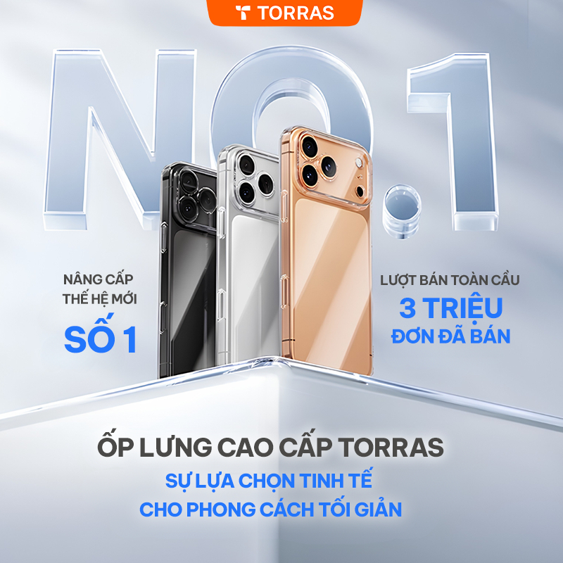 Ốp Điện Thoại Iphone Torras không ố vàng, Trong suốt, Mỏng Nhẹ, Liền khối Ôm…