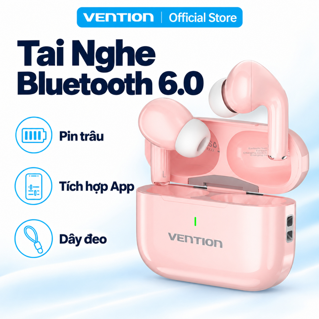 Tai Nghe Bluetooth 6.0 E11 Plus Vention,Tích hợp App, Âm Thanh Hi-Fi, Gaming…