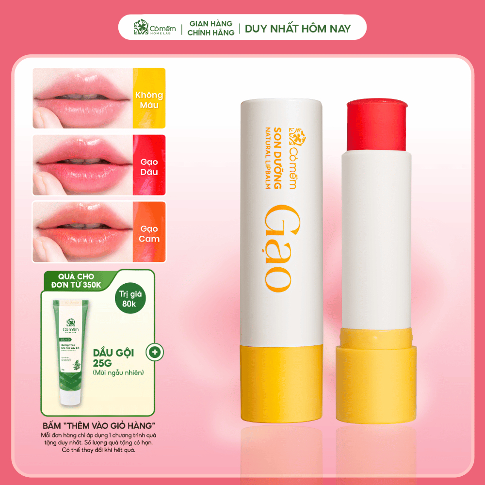 Son Dưỡng Cỏ Mềm Cải Thiện Nứt Nẻ Môi Giảm Thâm Môi Cỏ Mềm 4,5gr