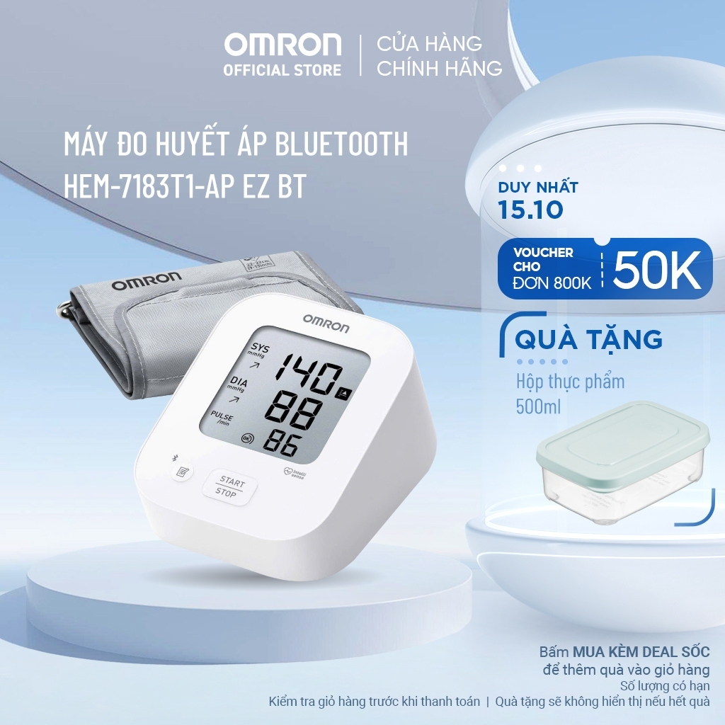 Máy Đo Huyết Áp Bluetooth OMRON EZ BT HEM-7183T1-AP - Không kèm Adapter - Bảo…