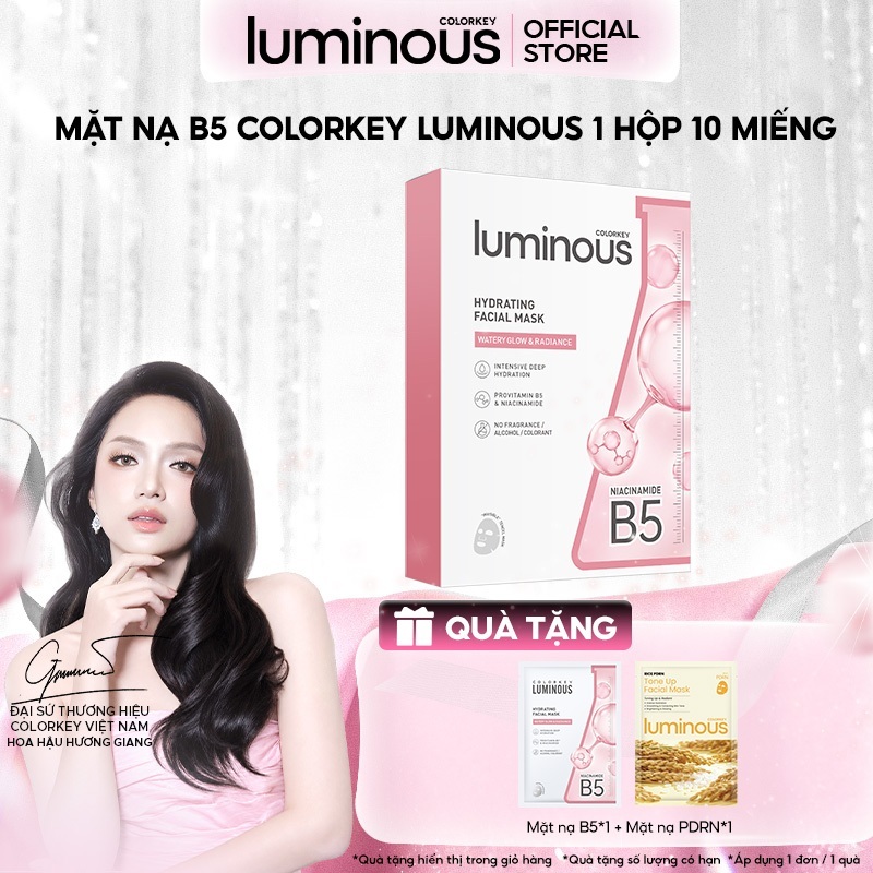 1 Hộp 10 Miếng Mặt Nạ Giấy Colorkey Luminous Vitamin B5 Hỗ Trợ Phục Hồi…