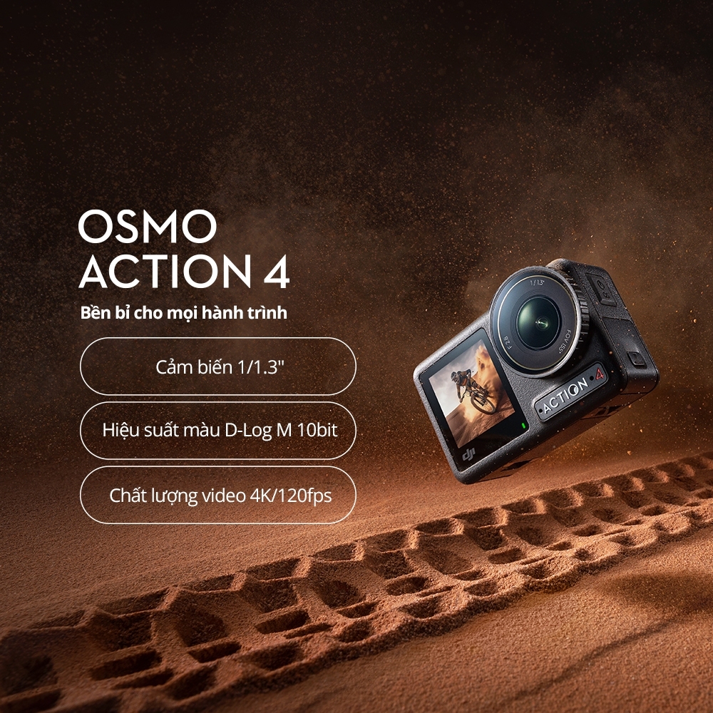 Camera hành động DJI Osmo Action 4 máy quay hành trình 4K 120fps, góc siêu…