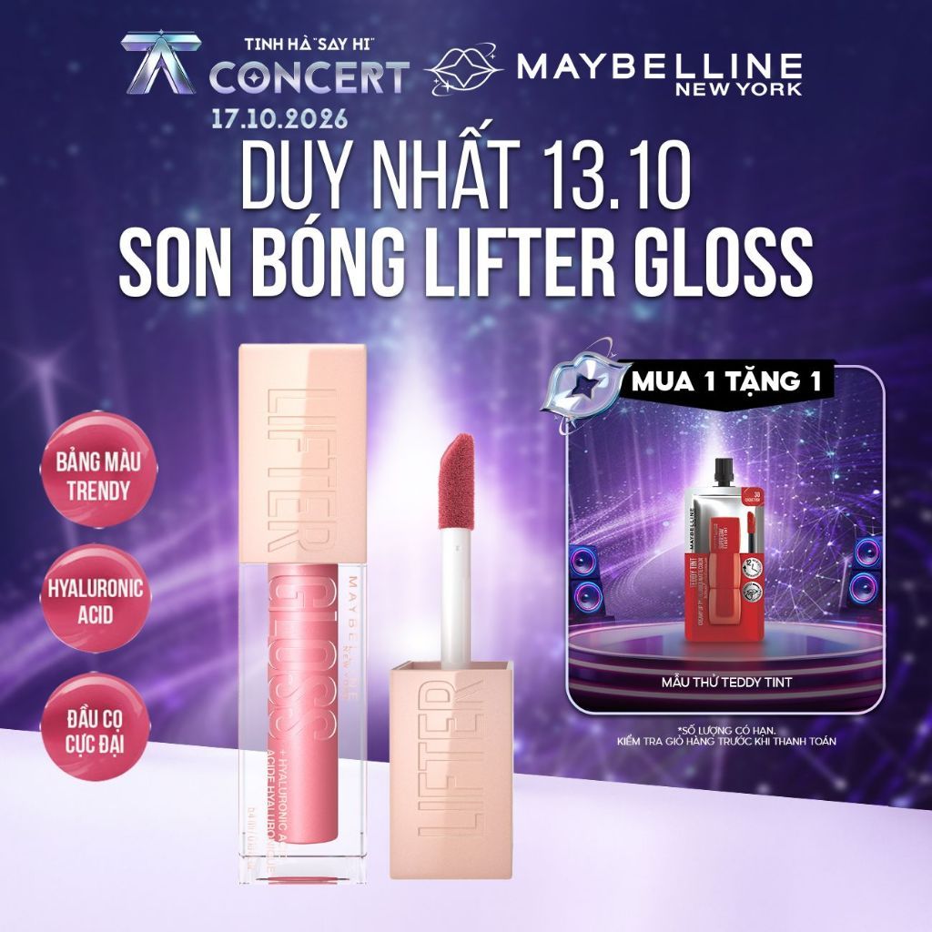 Son Bóng Lifter Gloss cho Đôi Môi Đầy Căng Mọng Kẹo cùng Hyaluronic Acid…