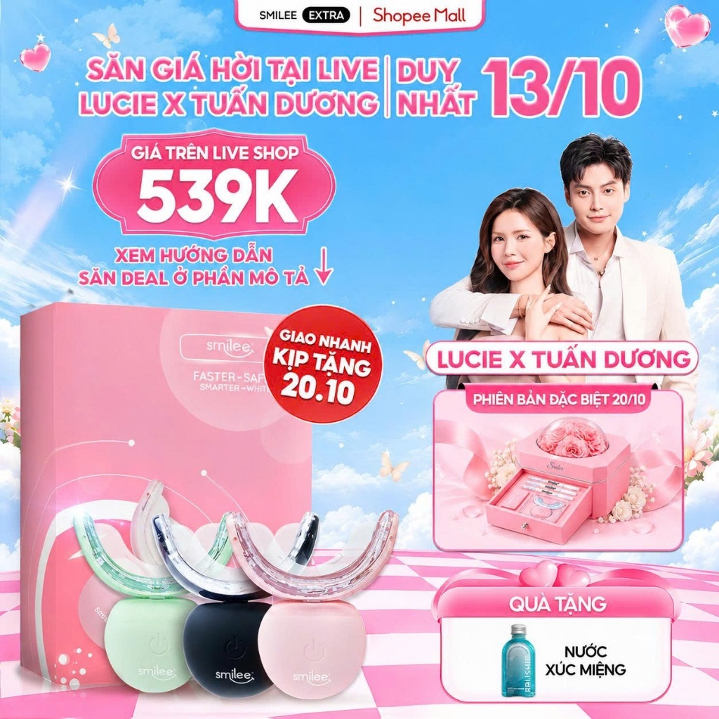 Bộ Kit Trắng Răng SMILEE EXTRA phiên bản mới, làm trắng răng từ 3-6 tone tại…