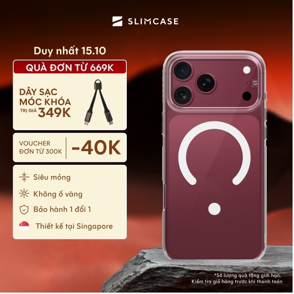 Ốp lưng UNIQUE iPhone 18 / 17 / 16 Series SLIMCASE - Không ố vàng, siêu mỏng…