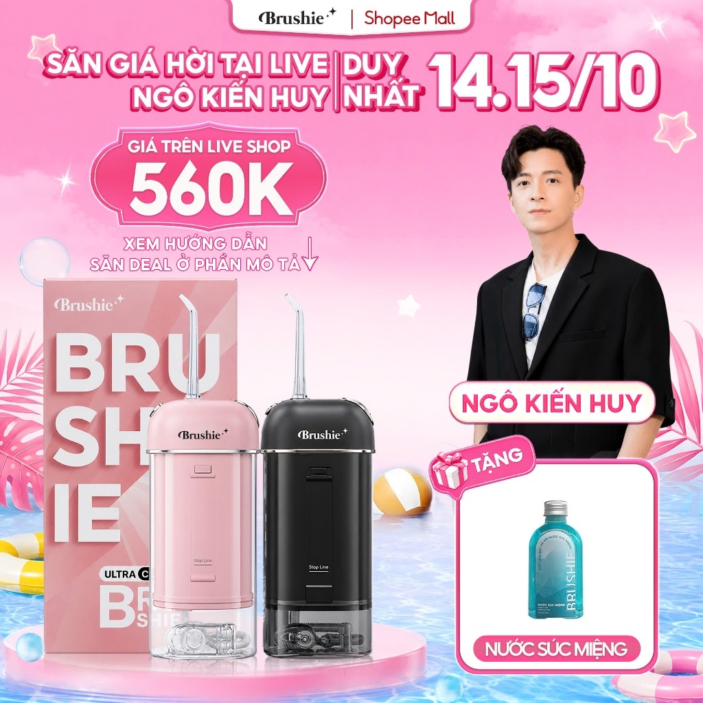 Tăm Nước Brushie Ultra Clean Flossie Bản Cải Tiến 16 Chế Độ Sạch Sâu Cho Răng…
