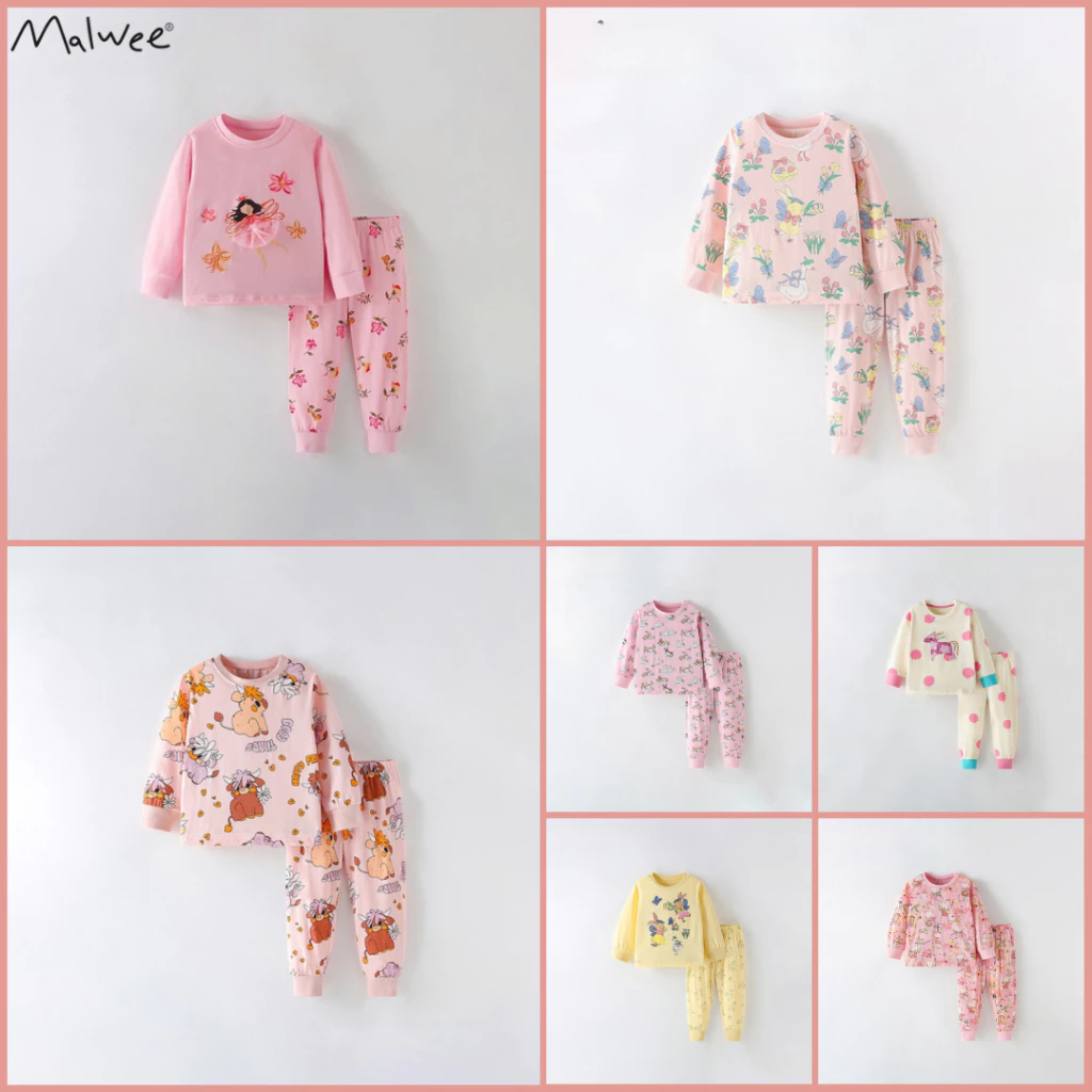 BST bộ thu đông bé gái cotton mềm mại hoạ tiết đáng yêu Malwee thời trang trẻ em từ 2-7 tuổi P2