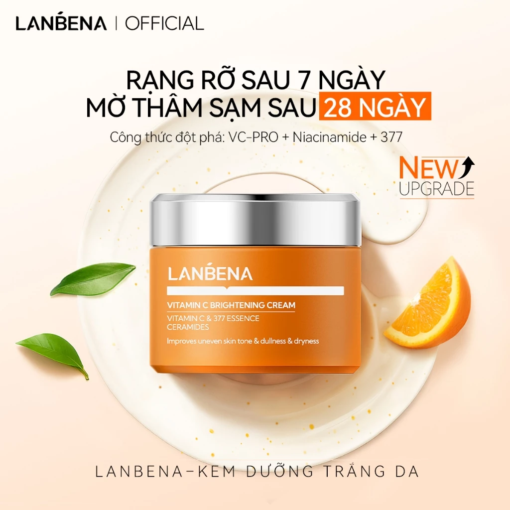 LANBENA Kem dưỡng da mặt Vitamin C Niacinamide  (30g) - Làm sáng, dưỡng ẩm, làm mịn da, dưỡng trắng da mặt Skincare