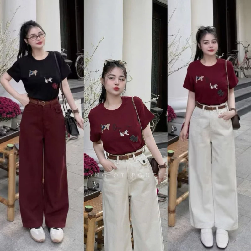( Dài 100-103cm) Quần Bò Jeans Nữ Ống Suông 2 Màu Túi Nắp Bản Cạp Cao Siêu Hách Dáng Cực Đỉnh