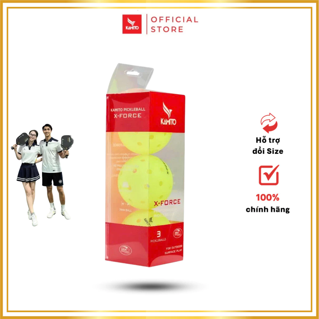 Bóng Thi Đấu Pickleball Kamito X-Force, Chất Liệu PE Nguyên Khối Bền Bỉ