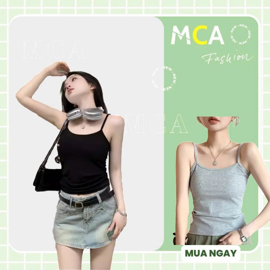 [ Video Sp Thực Tế] Áo Thun Hai Dây Nữ MCA Phong Cách Basic A51046