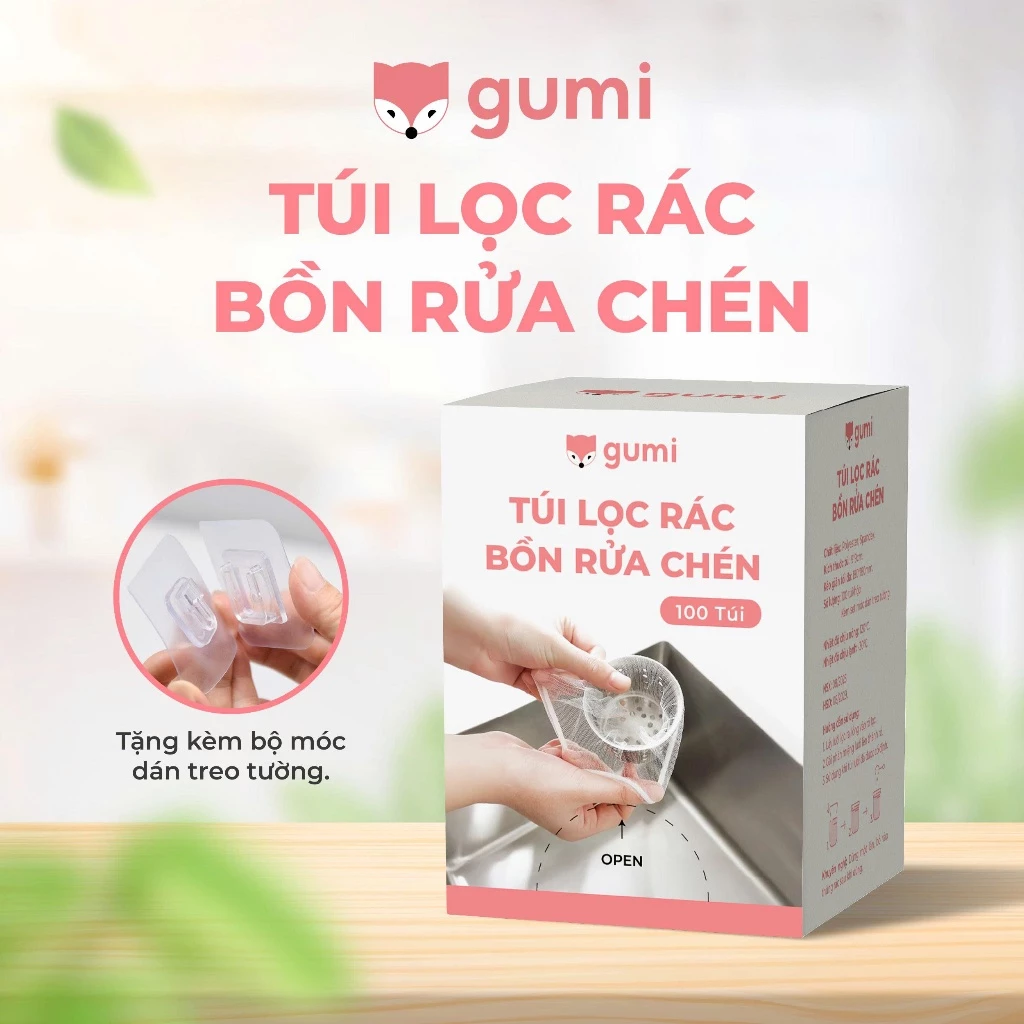Hộp Túi Lưới Lọc Rác Bồn Rửa Bát Gumi Co Giãn Tin Lợi, Sạch Sẽ, Chống Tắc Nghẽn.