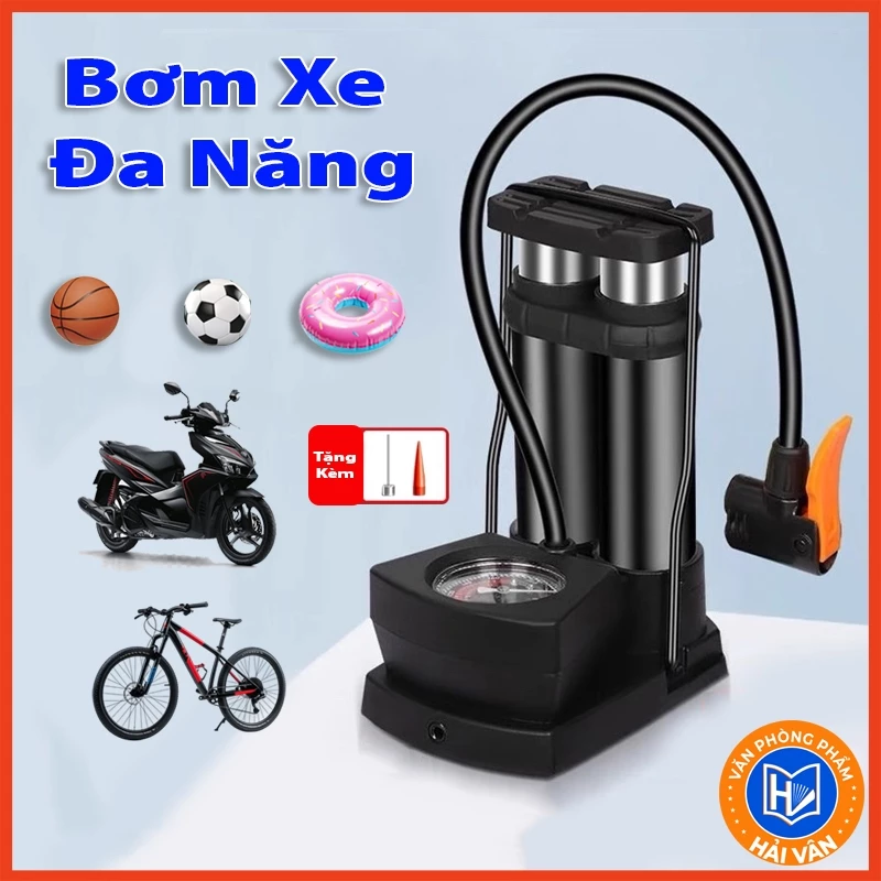 Bơm Xe Đạp, Xe Máy Có Bàn Đạp Bằng Chân Nhỏ Gọn, Bơm Phao Bơi,Tiện Dụng, Bóng Thể Thao Và Nhiều Dụng Cụ Khác