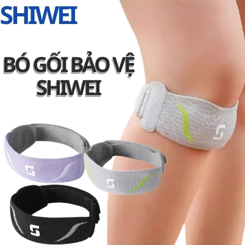 Bó gối bảo vệ SHIWEI chuyên nghiệp, vải thoáng khí đai tùy chỉnh đệm silicon hỗ trợ HX-00024