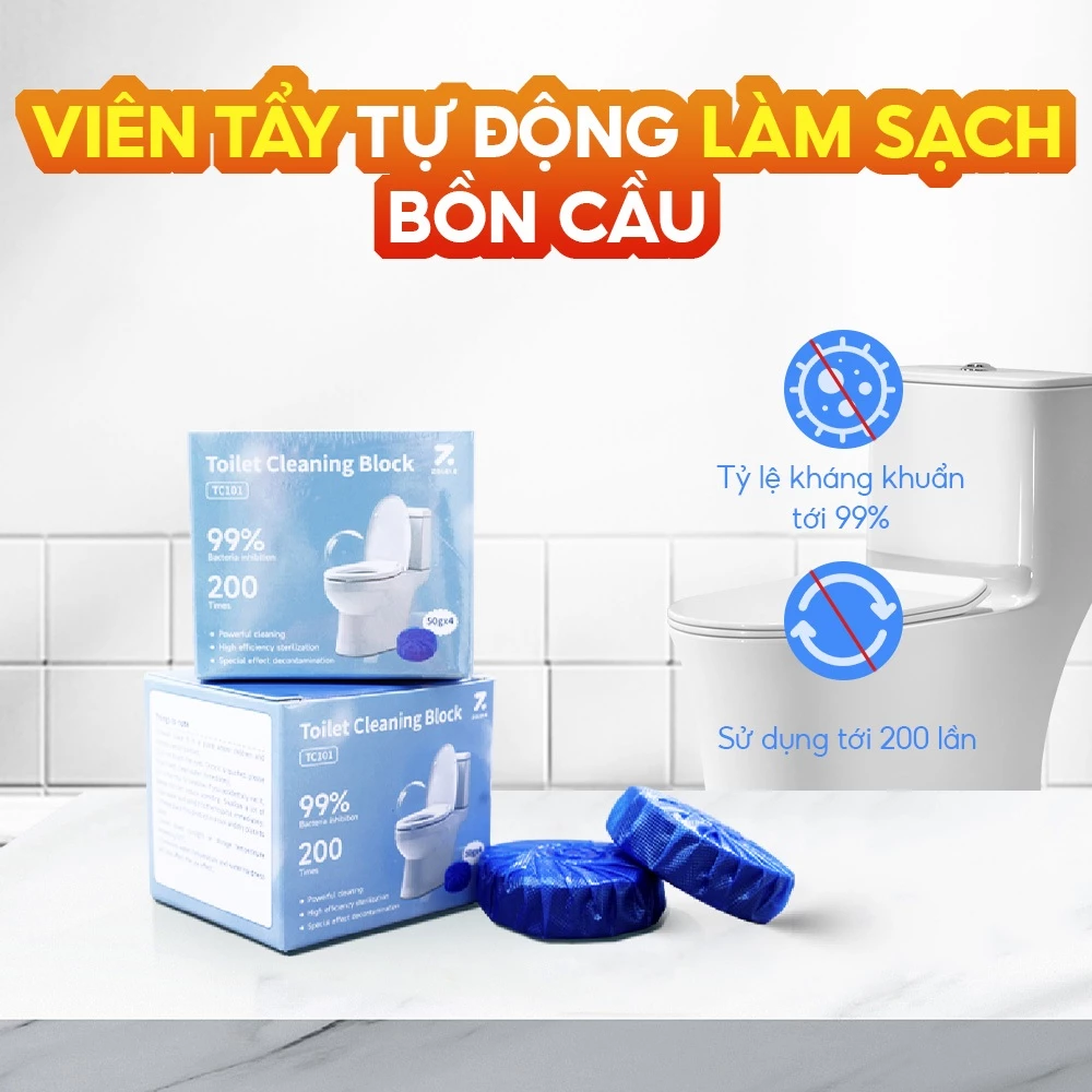 Viên thả bồn cầu TC101 Zolele chai thả bồn cầu sạch khuẩn tẩy sạch mảng bám khử mùi toilet