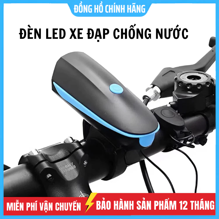 Đèn Xe Đạp Có Còi Báo 120dB – Sạc Năng Lượng Mặt Trời + USB, Siêu Sáng, 3 Chế Độ Chiếu Sáng, 5 chế độ còi