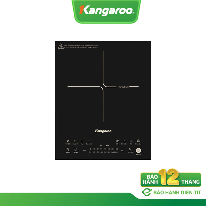 [CÔNG SUẤT 2200W - CẢM ỨNG] Bếp điện từ đơn Kangaroo KGIC22S2 - 8 chức năng tặng kèm nồi