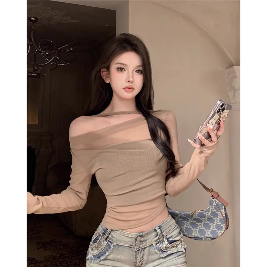 Áo lưới tay dài TẶNG KÈM áo ống siêu xinh cho nữ